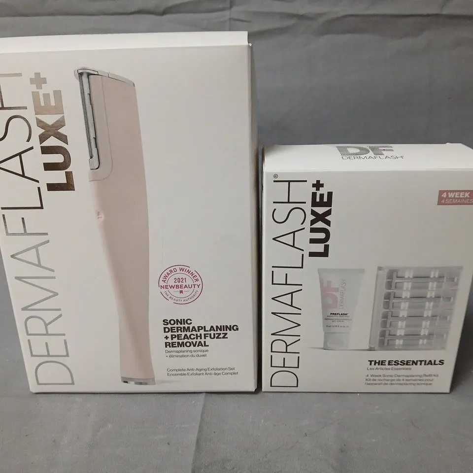SEALED DERMAFLASH LUXE DUAL BOX SET – FACIAL DERMAPLANING DEVICES (2 BOXED UNITS)