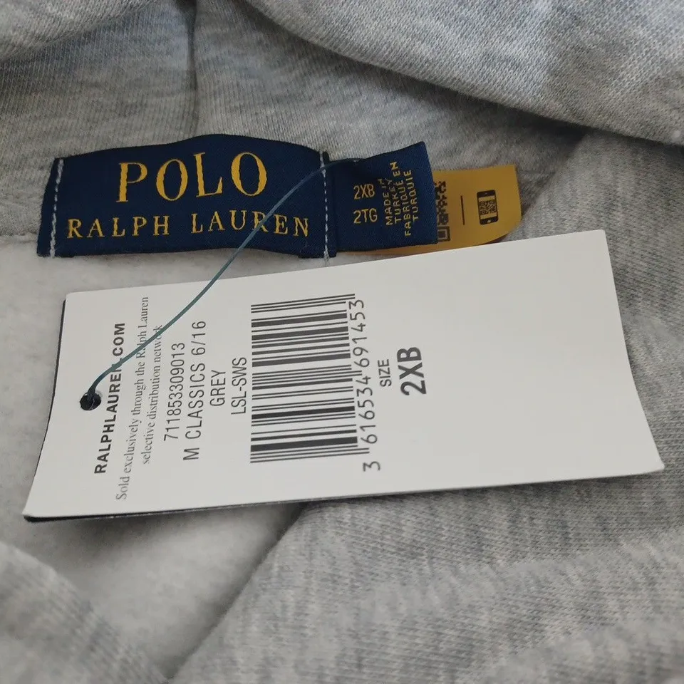 POLO RALPH LAUREN CLASSICS GREY HOODIE - 2XB