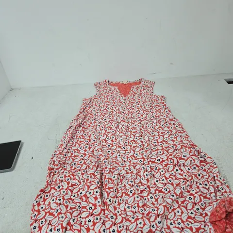 SEASALT CORNWALL DRESS – ORGANIC COTTON – WOMEN'S UK 12 (EU 40, US 8) – RED FLORAL