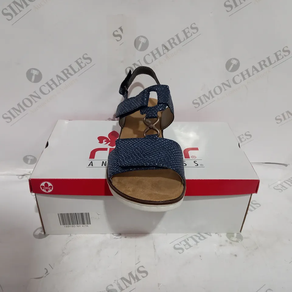 BOXED RIEKER BLUE OPEN TOE SANDALS SIZE 41