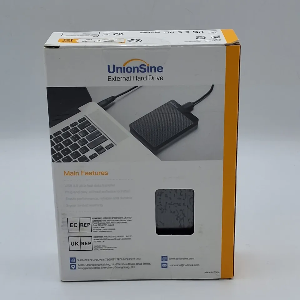 SEALED UNIONSHINE 1TB EXTERNAL HARD DRIVE - HD2510