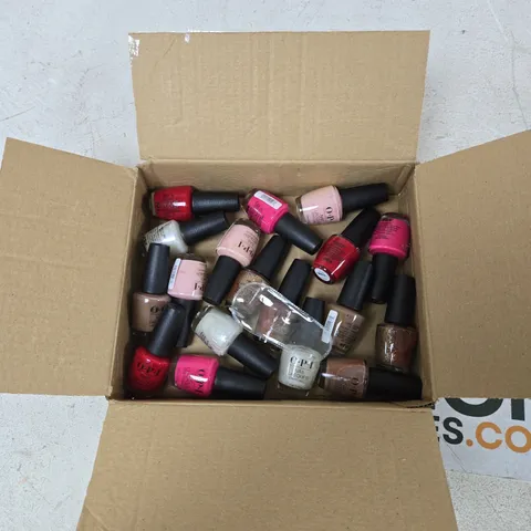 BOX OF APPROXIMATELY 15 ASSORTED OPI NAIL VARNISH