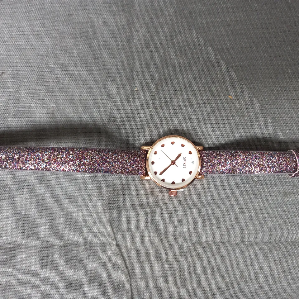 BOXED SPIRIT ROSE GOLD EFFECT WATCH W. MULTICOLOUR STRAP