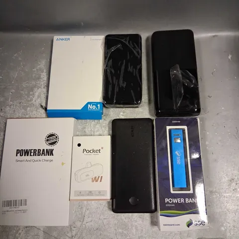 SEVEN ASSORTED PORTABLE POWERBANKS