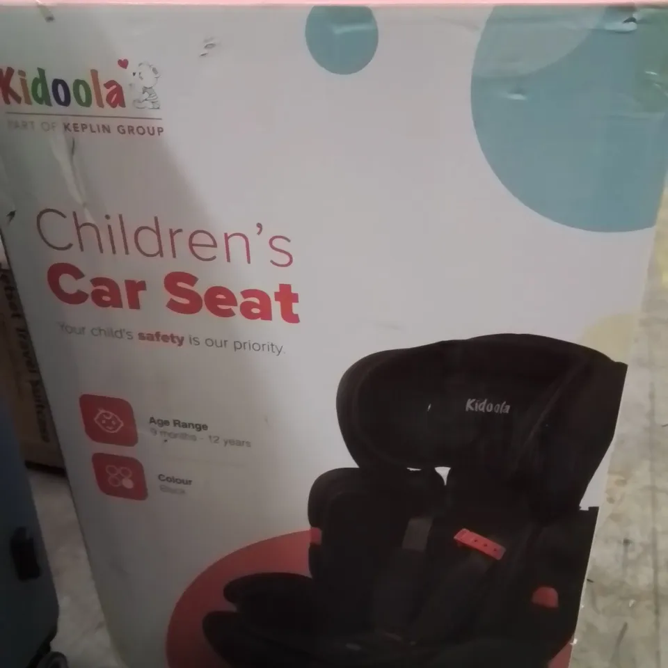BOXED KIDOOLA CHILDREN'S CAR SEAT BLACK 