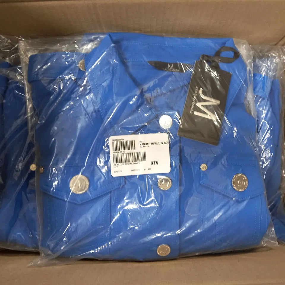 LOT OF 10 JULIEN MACDONALD MILITARY DENIM JACKET BLUE ASSORTED SIZES