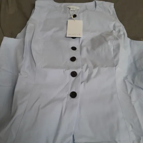 ALIGNE LEO POPLIN WAISTCOAT IN LIGHT BLUE - UK 12