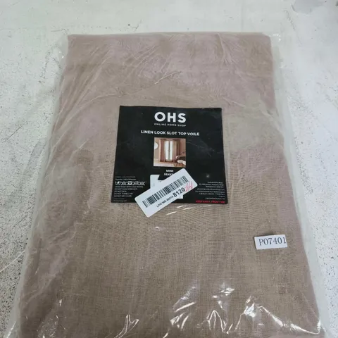 OHS LINEN LOOK SLOT TOP VOILE CURTAINS 