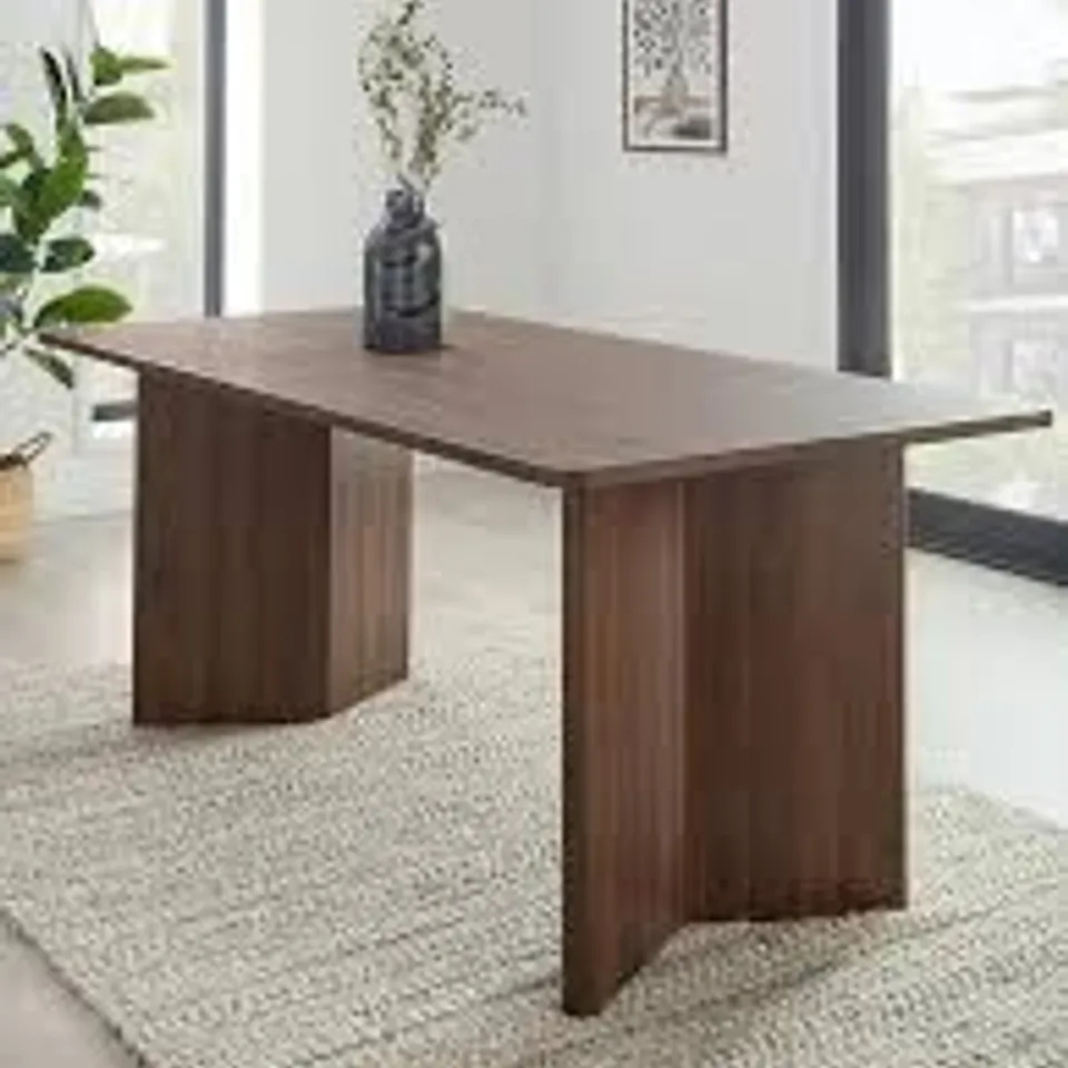 BOXED AMBER 180cm DINING TABLE - RUSTIC OAK EFFECT (1 BOX)