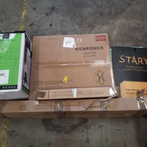 PALLET CONTAINING ASSORTED PRODUCTS INCLUDING INDUCTION COOKER, PROFESSIONAL SCREEN PROTECTOR, LIGHT STAND, 2000W PRESSURE WASHER & STAIRCASE HANDRAIL
