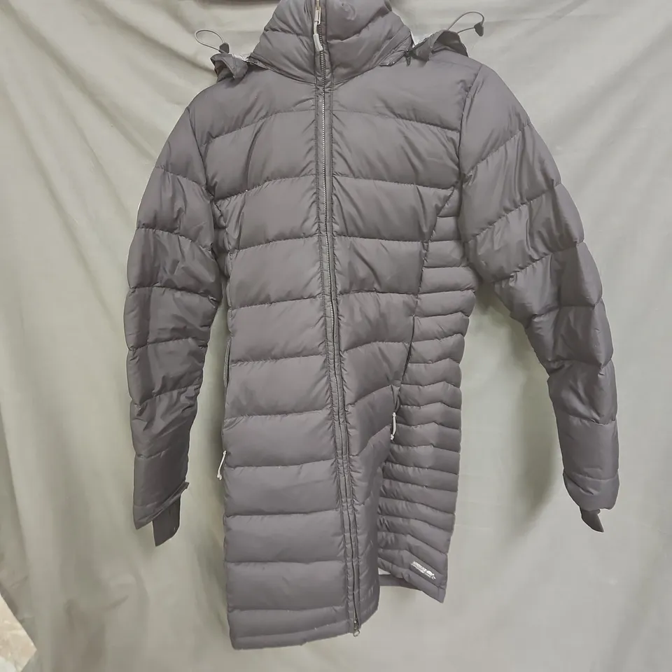 RAB LONG PUFFER COAT – GREY, UK 10 (DESIGNED IN THE UK)