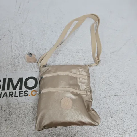 KIPLING BEIGE CROSSBODY BAG WITH MONKEY CHARM