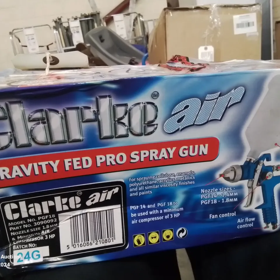 BOXED CLARKE GRAVITY FED PROFESSIONAL SPRAY GUN