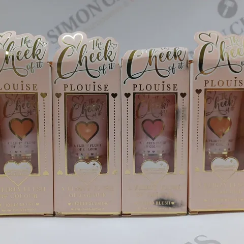 BOX OF 4 ASSORTED P.LOUISE THE CHEEK OF IT LIQUID BLUSH TO INCLUDE SUNKISS MISS, GENTLE GINER, PINK PARTY