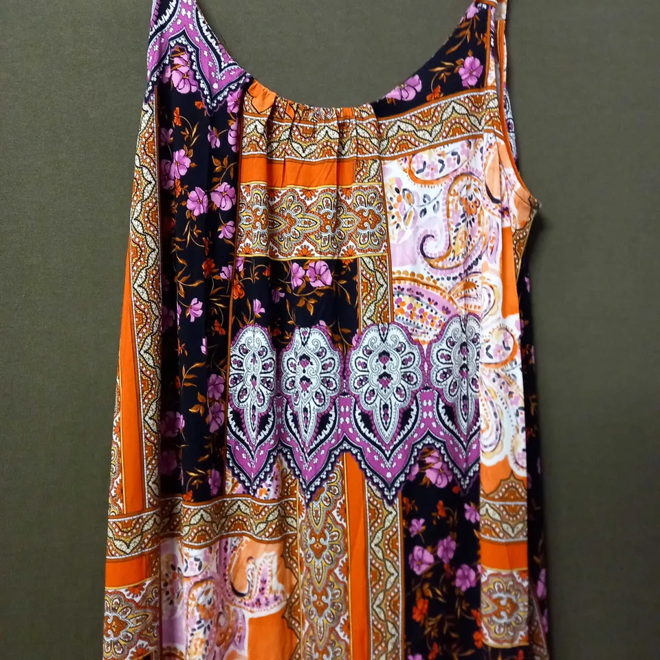 EVANS TIERED PATCHWORK DRESS IN MULTCOLOUR - SIZE 20