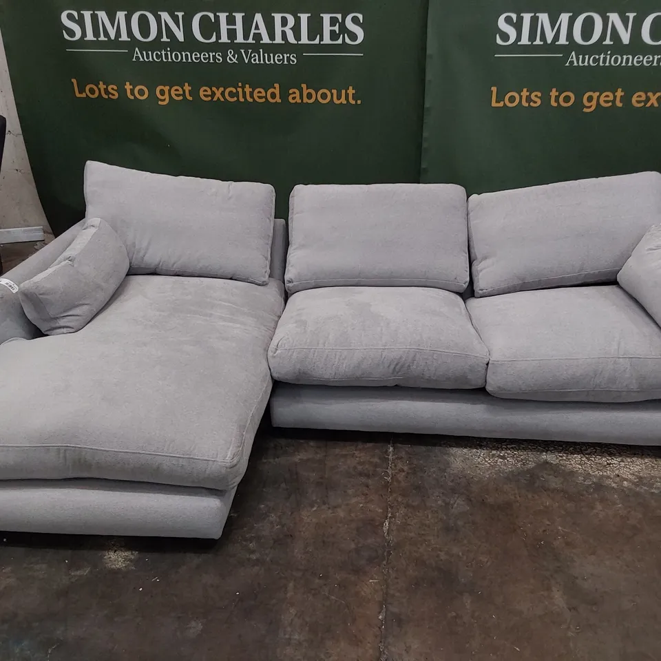 QUALITY BRITISH DESIGNER LOUNGE Co. CHAISE SOFA GREY FABRIC 