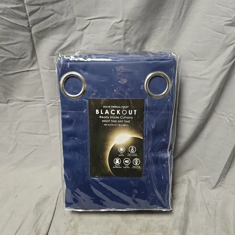 BAGGED SOLAR THERMAL EYELET BLACKOUT CURTAINS IN NAVY (66X90INCH)