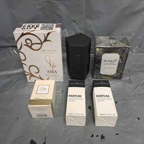 APPROXIMATELY 6 ASSORTED BOXED FRAGRANCES TO INCLUDE - THE SCENT RESERVE, ALTRA JASMIN XXX, ARABIYAT PRESTIGE NYLA, ETC.