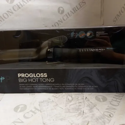 BOXED REVAMP PROFESSIONAL PROGLOSS BIG HOT TONG 38MM CERAMIC CURLING TONG