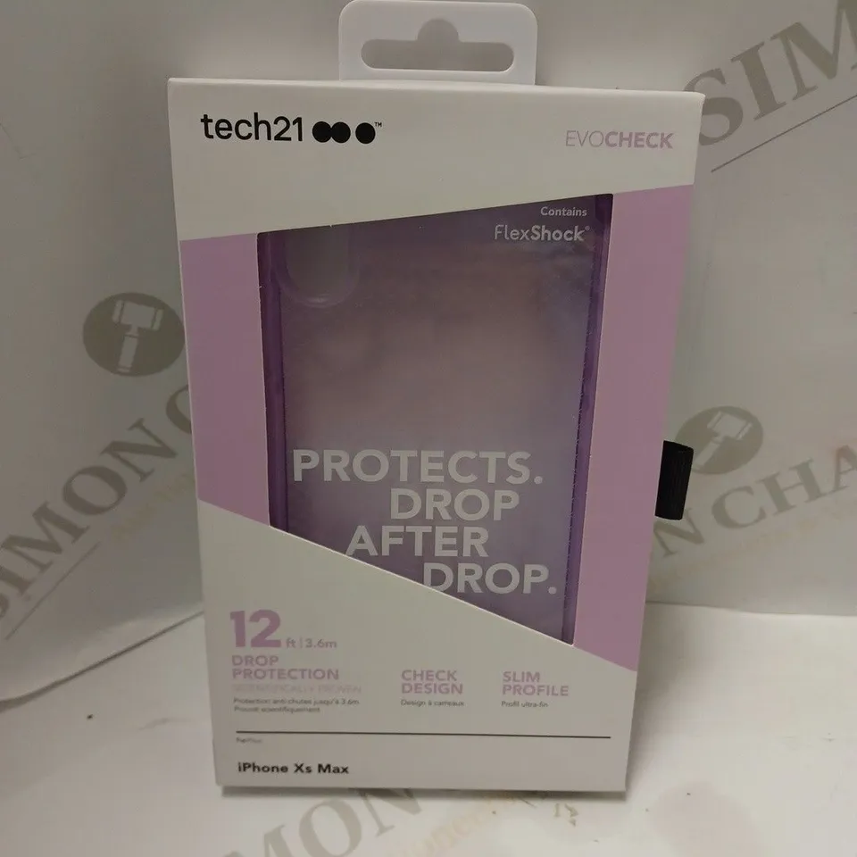 TECH 21 EVOCHECK DROP PROTECTION IPHONE XS MAX PURPLE - BOX OF 82