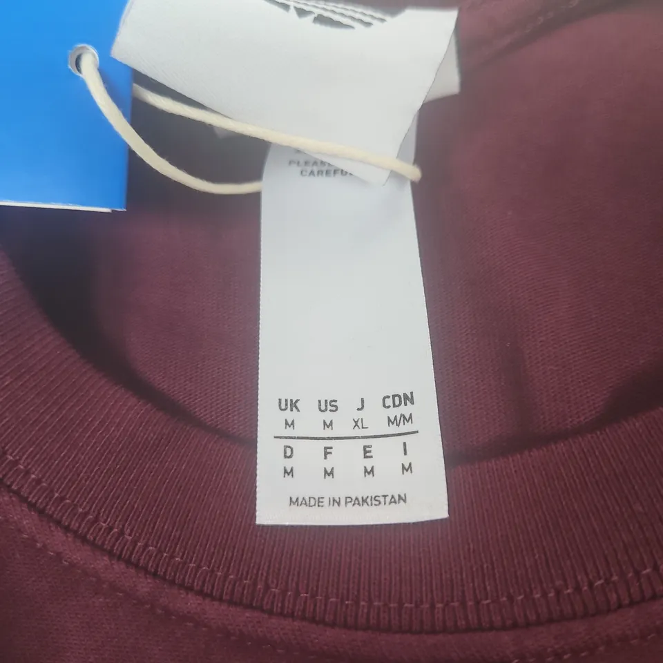 ADIDAS MAROON T‑SHIRT – UK M