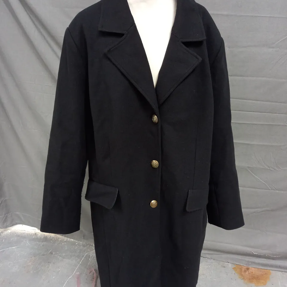 CENTIGRADE SINGLE BREAST COAT IN BLACK 3XL