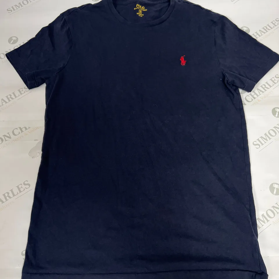 RALPH LAUREN CUSTOM FIT LOGO T SHIRT IN NAVY SIZE S