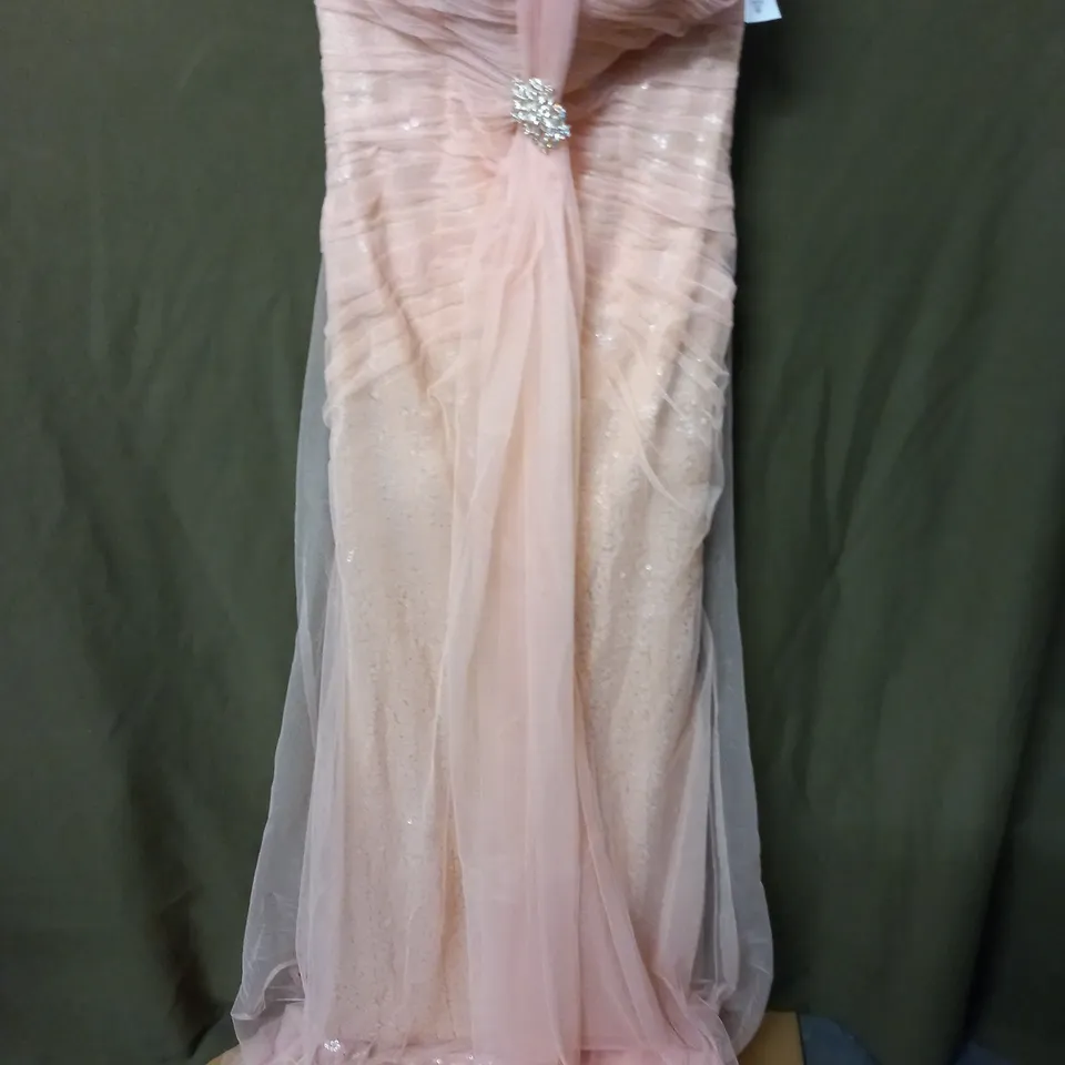 PINK NET OVERLAY EMBELLISHED OCCASIONAL DRESS - 8/10