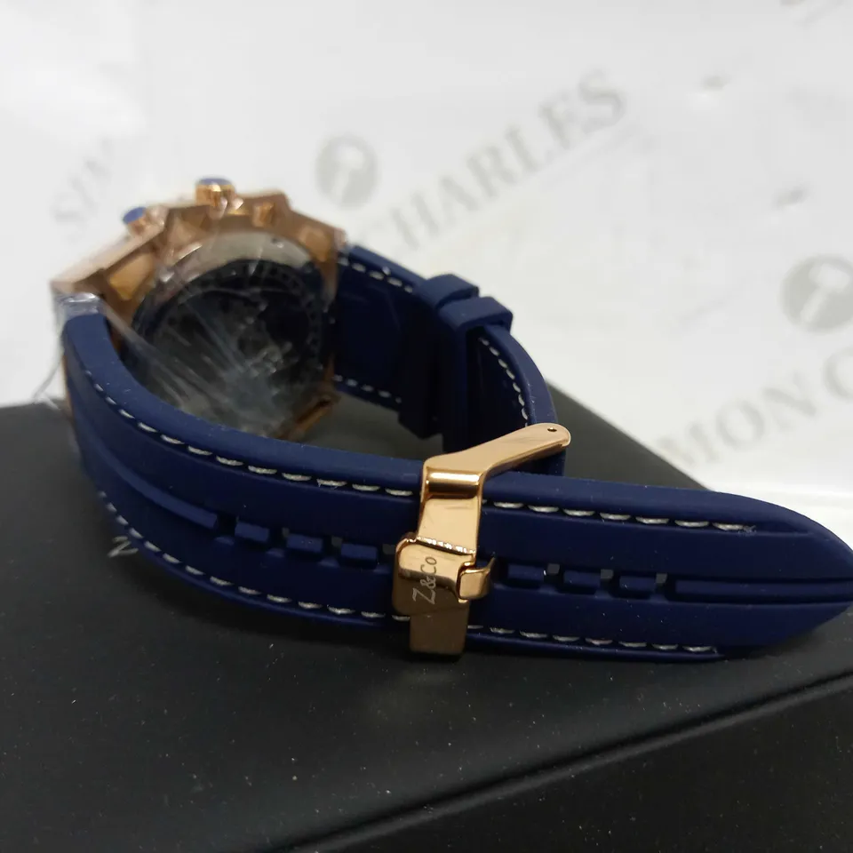 ZIHLMANN & CO TRIPLE DIAL STUD DETAIL RUBBER STRAP WATCH RRP £520