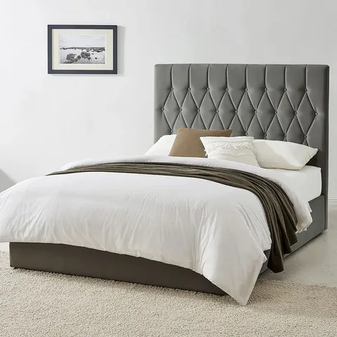 BOXED JEVON UPHOLSTERED OTTOMAN BED (1 OF 3 BOXES)