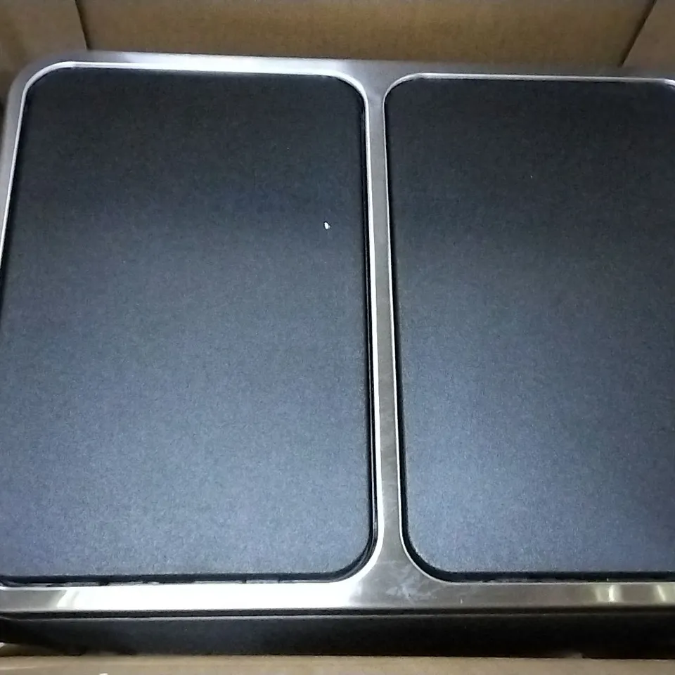 BOXED STAINLESS STEEL STEP ON MULTI-COMPARTMENT TRASH CAN