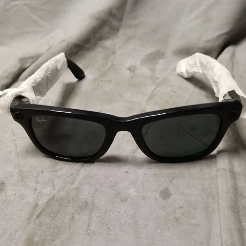 RAY BAN META WAYFARER SHINY BLACK SUNGLASSES RW4008