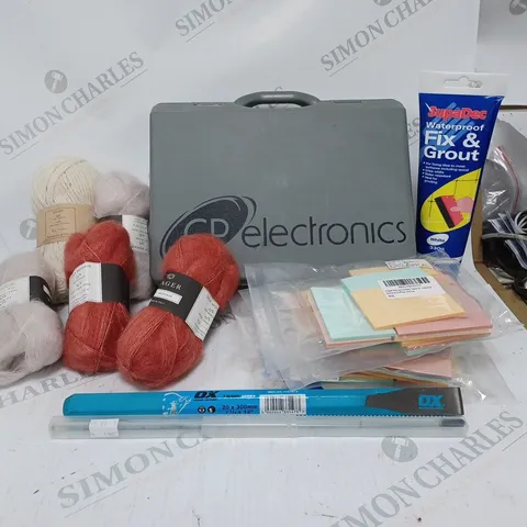 LOT OF HOUSEHOLD ITEMS TO INCLUDE SILK MOHAIR, FIX&GROUT, ETC