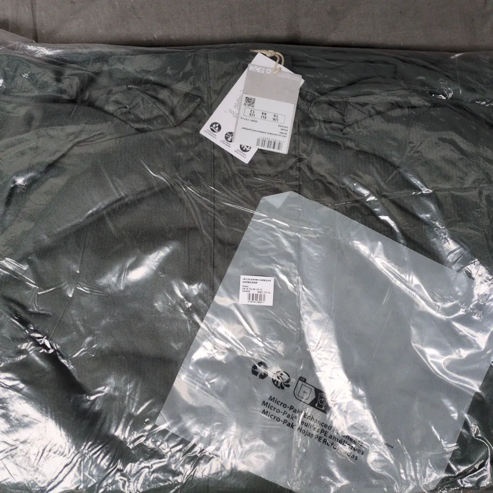 BAGGED MOUNTAIN WAREHOUSE RAIN ON WOMEN'S WATERPROOF PADDED JACKET IN KHAKI SIZE UK 16