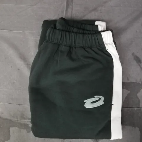 COLLUSION ECRU AND GREEN TRACK JOGGERS SIZE LARGE