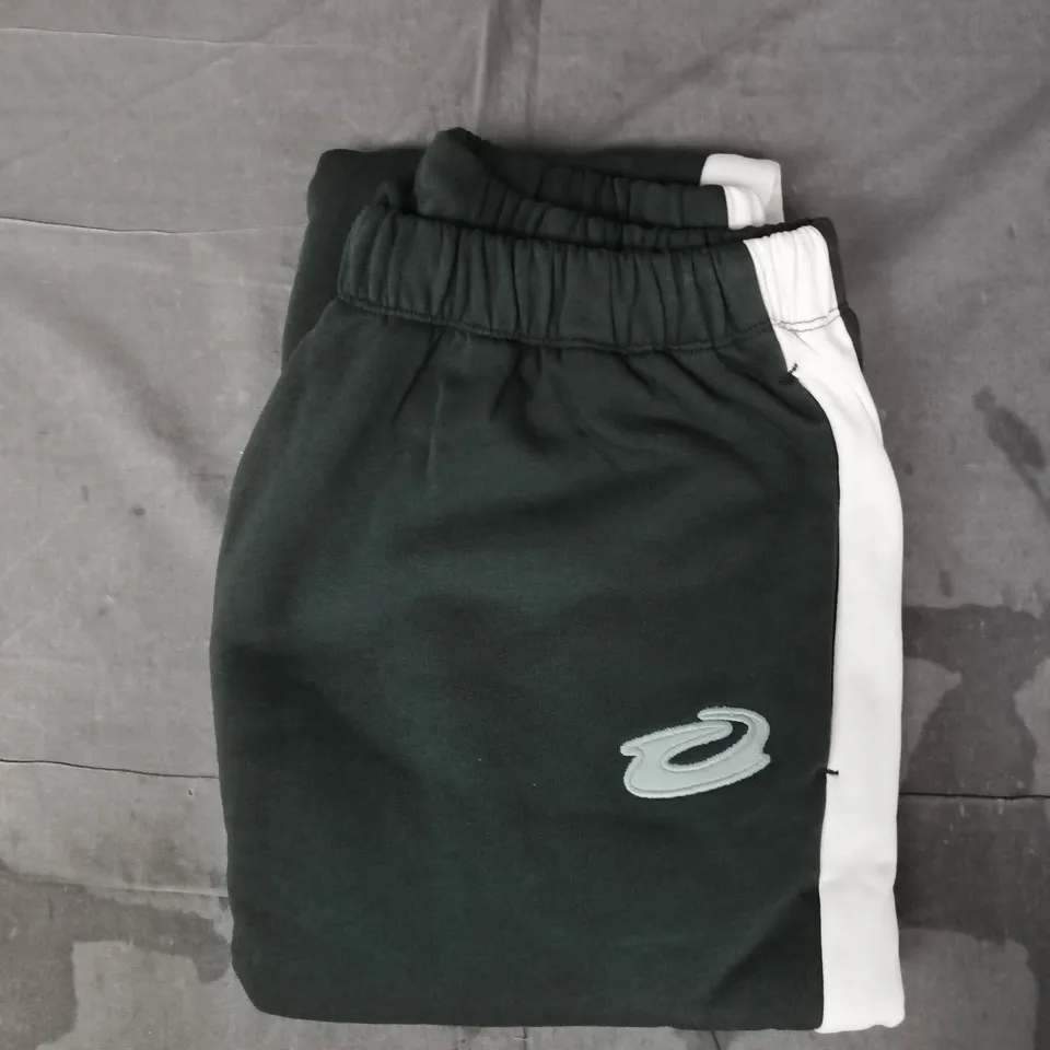 COLLUSION ECRU AND GREEN TRACK JOGGERS SIZE LARGE