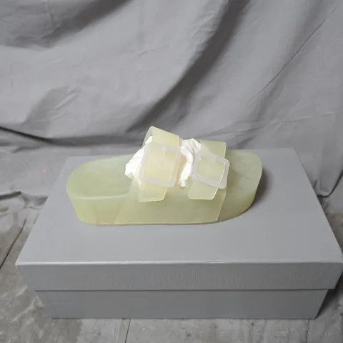 BALENCIAGA TWO-STRAP SANDALS – PALE YELLOW TRANSLUCENT EVA SIZE 36 BOXED