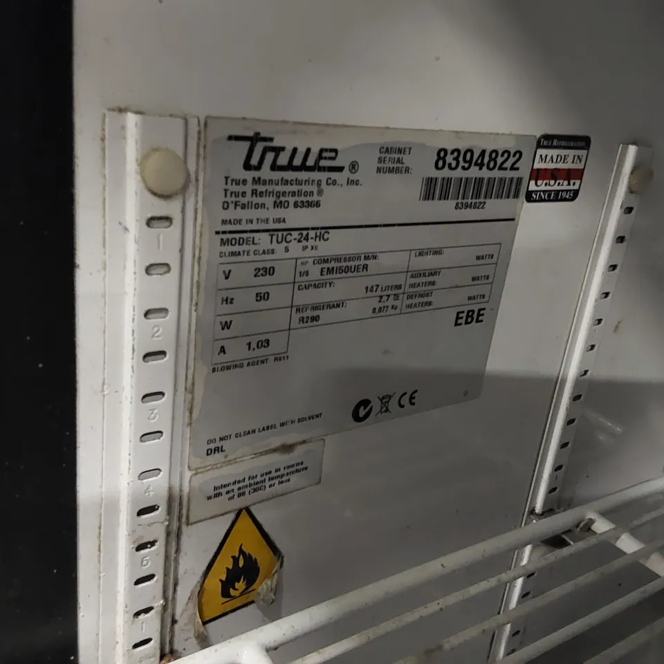 TRUE UNDER COUNTER FRIDGE STAINLESS STEEL 147LTR TUC-24-HC