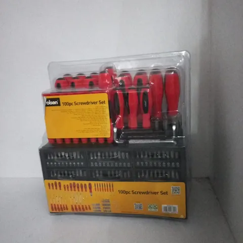 ROLSON 100PC SCREWDRIVER SET – RED-HANDLED TOOL KIT