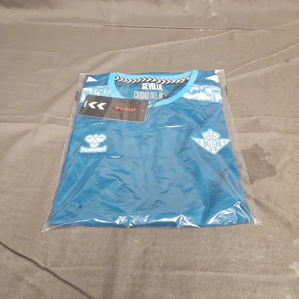 BAGGED HUMMEL RBB REAL BETIS AWAY 24/25 MENS FOOTBALL SHIRT IN BLUE SIZE L