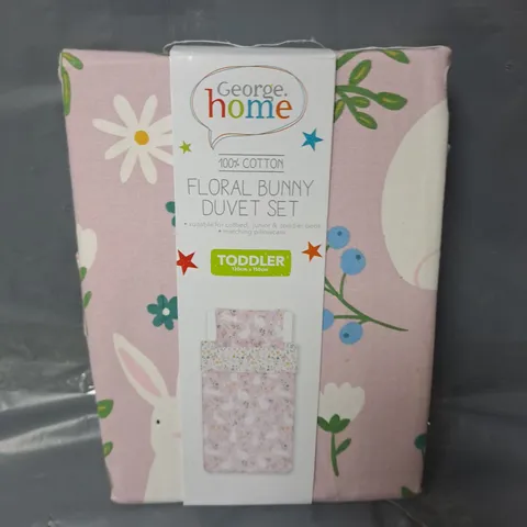 GEORGE HOME TODDLER BED FLORAL BUNNY DUVET SET
