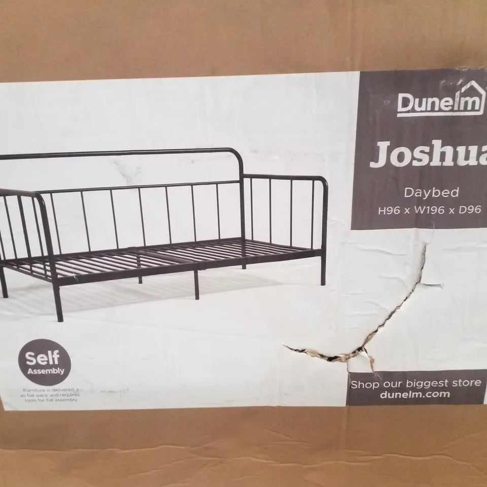 BOXED DUNELM JOSHUA SINGLE DAYBED H96×W196×D96 - BLACK