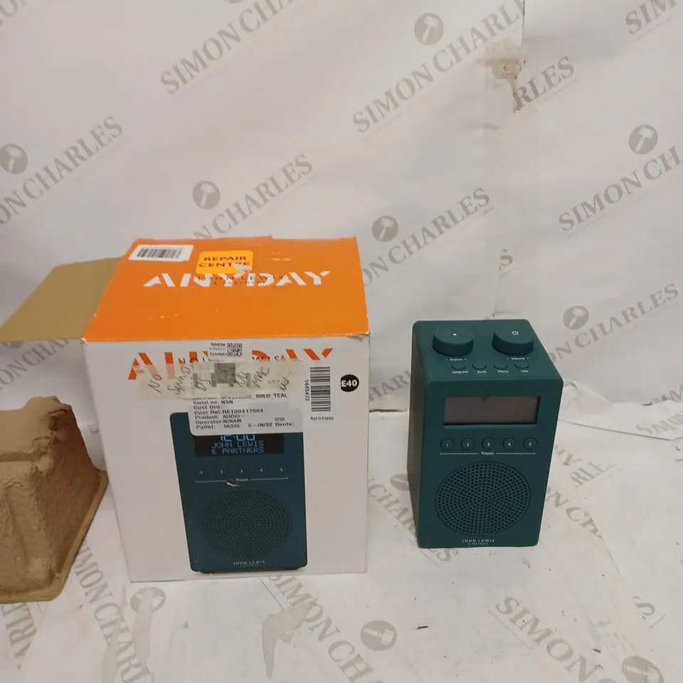 JOHN LEWIS SPECTRUM SOLO PORTABLE DAB+/FM DIGITAL RADIO, BLUE