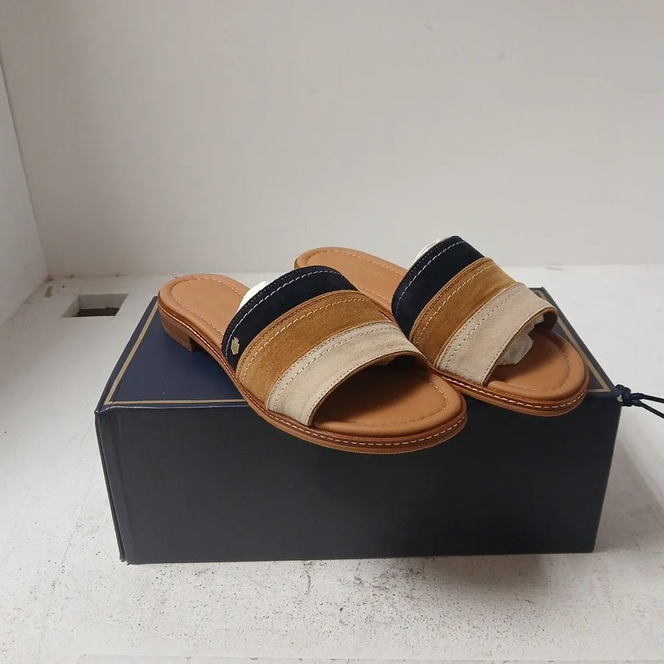 FAIRFAX AND FAVOR WOMENS SANTORINI SANDAL TRI COLOUR SUEDE UK 6