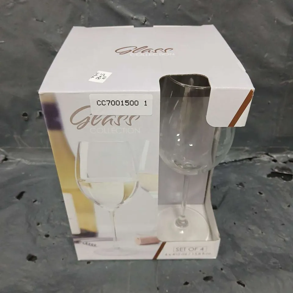 BOXED GLASS COLLECTION 4 X THIN STEM WINE GLASS SET - COLLECTION ONLY