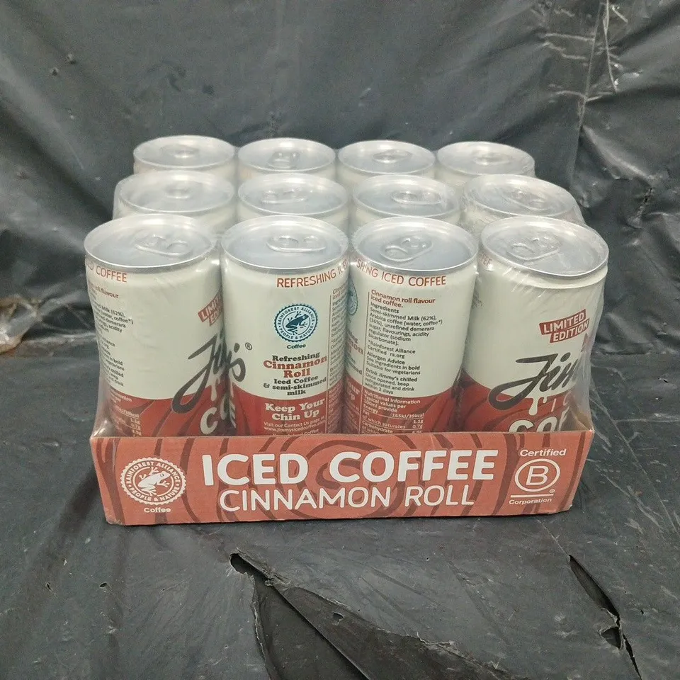 BOXED AND SEALED JIMMYS ICED COFFEE - CINNAMON ROLL - X12 - COLLECTION ONLY 
