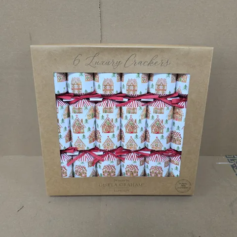 BOX OF 6 GISELA GRAHAM LUXURY CHRISTMAS CRACKERS PACKS - 6 CRACKERS PER PACK 