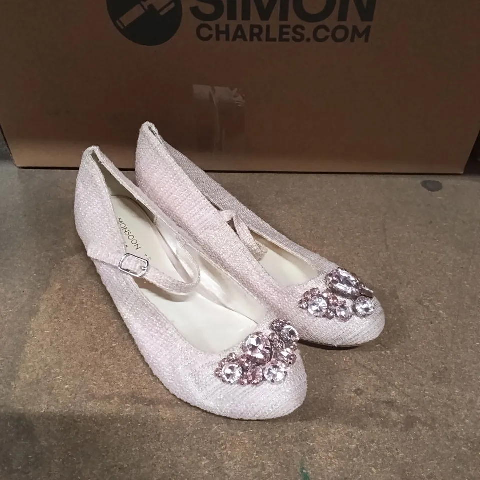 MONSOON WOMEN’S PINK GLITTER SHOES, UK4 (EU37)