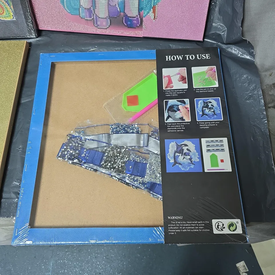 4 X ASSORTED ANIMAL DIAMOND PAINTING KIT