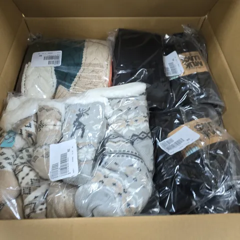 LARGE BOX OF APPROX 15 ASSORTED CLOTHING ITEMS IN VARIOUS COLOR, SIZES AND STYLES